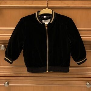 RARE! NWOT Gymboree Black Velvet Infant Jacket with Gold Accents